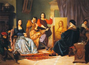 Leonardo da Vinci painting Mona Lisa by Cesare Maccari by Cesare Maccari