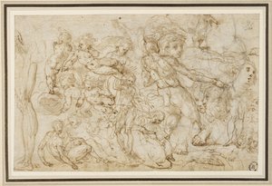 Sheet of Figure Studies by Cesare Pollini