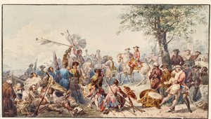 English General and Soldiers on a Hill