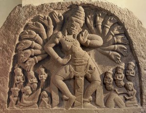 Dancing sixteen-armed Shiva by Cham School