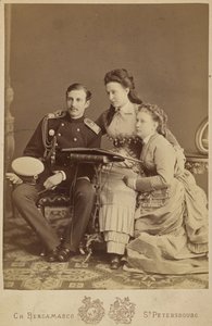 Grand Duchess Alexandra Iosifovna, Grand Duke Nicholas Constantinovich and Grand Duchess Vera Constantinovna by Charles Bergamasco