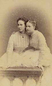 Portrait of Grand Duchess Alexandra Iosifovna (1830-1911) and Grand Duchess Olga Constantinovna of Russia (1851-1926) by Charles Bergamasco
