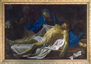 The dead Christ on the knees of the Virgin