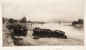 Mud Boats on the Thames by Charles Adams Platt