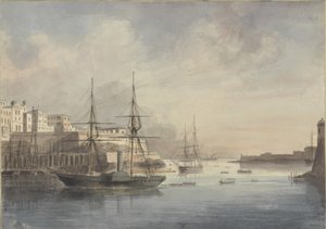 View at Malta, ca. 1849