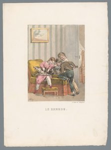 Three Children Giving a Dog an Injection