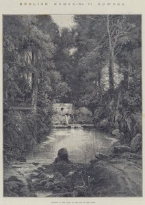 English Homes, Bowood, Cascade in the Park, at the End of the Lake by Charles Auguste Loye