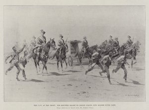 The CIV at the Front, the Mounted Escort to Cronje coming into Modder River Camp by Charles Auguste Loye
