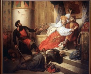 The Mother Rescued Peter I as Child During the Streltsy Uprising of 1682 by Charles Auguste Steuben