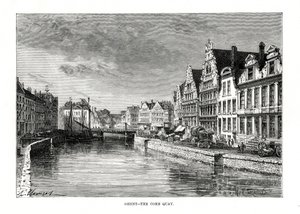 The Corn Quay, Ghent, Flanders, Belgium by Charles Barbant