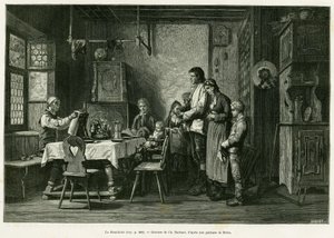 The Benedictine. Barbant engraving after a painting by Brion, to illustrate the story 