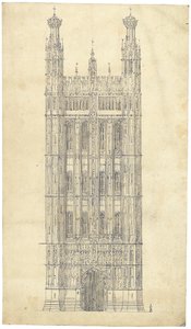 Drawing for the Houses of Parliament, c.1836-40 by Charles Barry