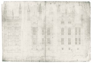 Drawing for the Houses of Parliament, c.1836-40 by Charles Barry