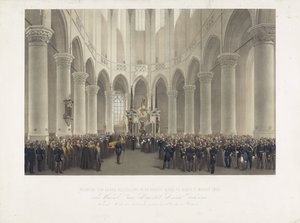 Solemn Burial in the Great Church in Delft, March 17, 1865, of the Late Her Majesty Anna Paulowna Queen Mother of the Netherlands Born Grand Duchess of Russia by Charles Billoin
