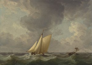 A Cutter in a Strong Breeze by Charles Brooking