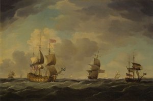 An English Flagship Under Easy Sail in a Moderate Breeze