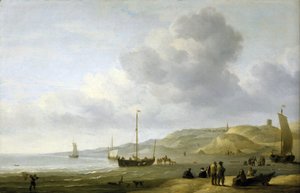 Scene on the Shore Near Scheveningen, Holland