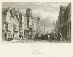 Guildford, High Street, looking East, 1840 by Charles Claude Pyne