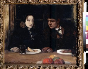 In the Land of the Sea. The Farewell Meal by Charles Cottet