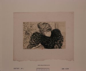 Leaning Woman with Wide Sleeves (print a) by Charles Cottet