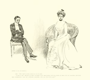 Illustration for The Social Ladder by Charles Dana Gibson