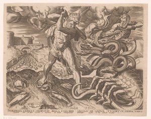 Hercules Defeats the Hydra of Lerna (Works of Hercules after Frans Floris) by Charles David