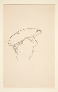 Head of Man Smoking (recto); Woman with Umbrella (verso) by Charles Demuth