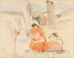Three Figures Sketching by Charles Demuth