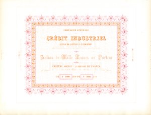 Stock Certificate "Industrial Credit"