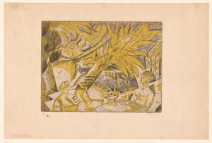 Sunbathing Figures Under a Palm Tree by Charles Dufresne (signed by artist)