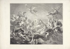 Phaethon and Apollo (Paintings of Charles Le Brun and Eustache Le Sueur) by Charles Dupuis