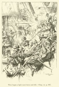Illustration for Westward Ho! by Charles Kingsley by Charles Edmund Brock
