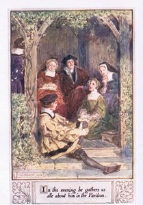 In the evening he gathers us all about him in the pavilion by Charles Edmund Brock