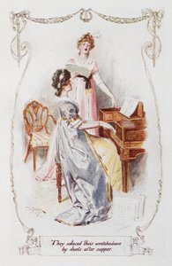 They solaced their wretchedness by duets after supper, illustration to 