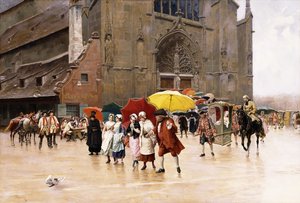 After Church by Charles Edouard Delort