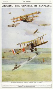 British Seaplanes Flying Across the English Channel by Charles Edward (after) Dixon