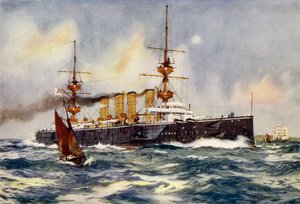HMS Powerful Steaming up Channel on Her Return from South Africa