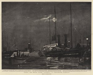 Night, the Royal Yacht Alberta in Portsmouth Harbour by Charles Edward Dixon