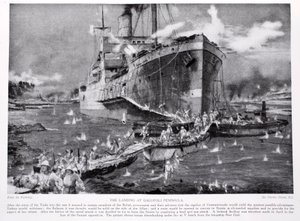 The Landing at Gallipoli Peninsula, Illustration from 