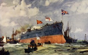 The Launch of the London at Portsmouth