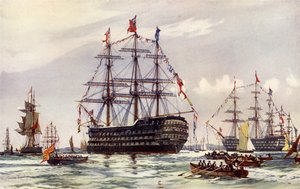 The Queen at the Spithead Review of 1845 by Charles Edward Dixon