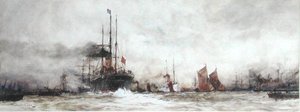 The Thames at Blackwall Reach by Charles Edward Dixon