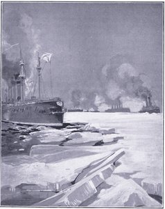 Vladivostok Squadron Forcing Itself Through the Ice Out of Vladivostok Harbour by Charles Edward Dixon