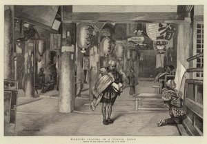 Pilgrims Praying in a Temple, Japan