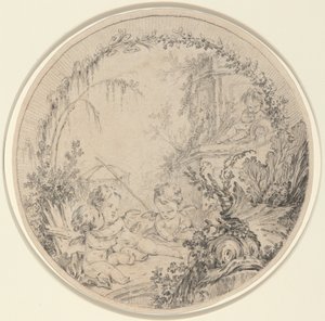 Three Putti with a Fishing Net
