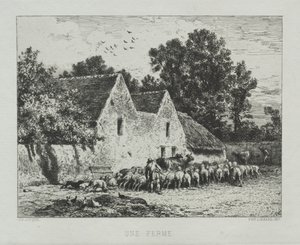 A Farmhouse by Charles Emile Jacque