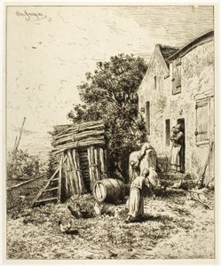 A Rustic Dwelling by Charles Emile Jacque