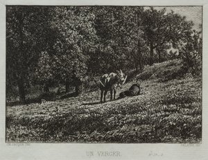 An Orchard by Charles Emile Jacque