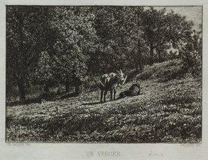 An Orchard by Charles Emile Jacque