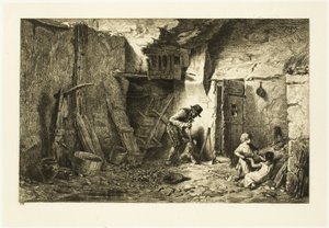 Courtyard by Charles Emile Jacque